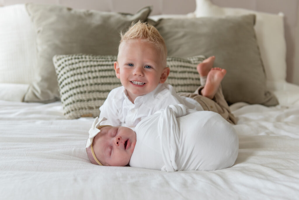 Proud big brother with newborn sister St. George, Utah