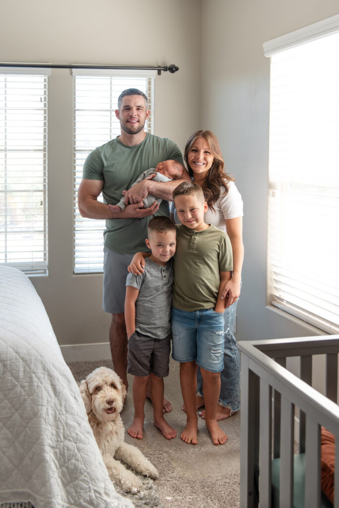 Family portrait during lifestyle newborn session St. George, Utah