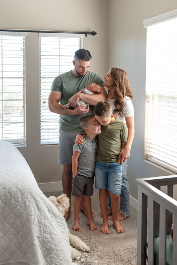 cozy family newborn photos
