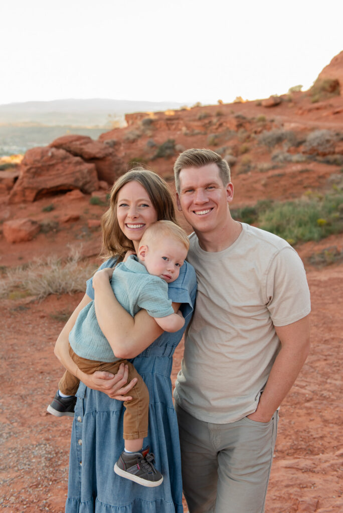 Toddler cuddling mom Pioneer Park St George Utah