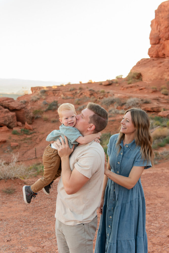 Toddler Kiss Pioneer Park St George Utah